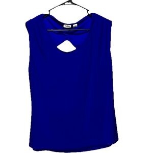 Cato Women's XL Deep Blue‎ Sleeveless Top with Cut Out Back- Chic & Comfy